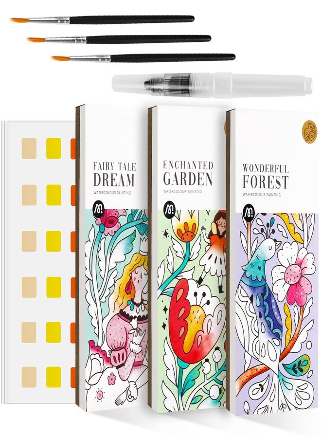 ROOCHKD Watercolor Painting Coloring Books Arts & Crafts Kit, Pocket Watercolor Paint Bookmarks, Mess Free Paint with Water Set, Class Activities Art Supplies Party Favors Birthday Exchange Gifts for Kids - Image 1